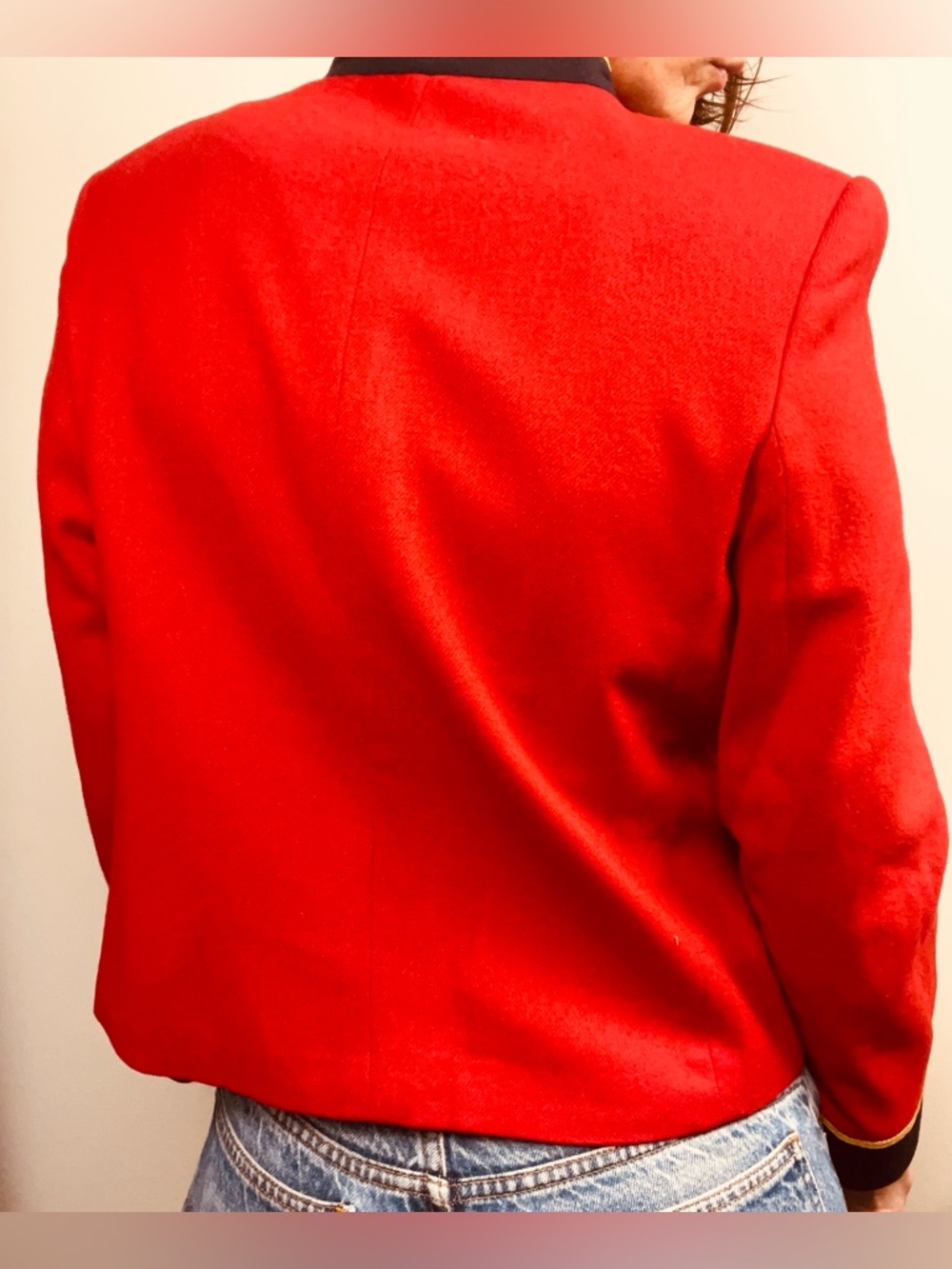 Vintage Norton McNaughton Red Petite Blazer – Military-Inspired – Size 12 - Picture 14 of 15